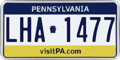 PA license plate LHA1477