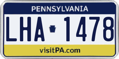 PA license plate LHA1478