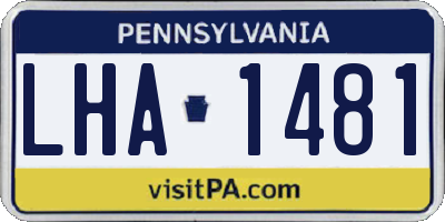 PA license plate LHA1481