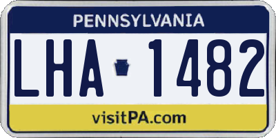 PA license plate LHA1482