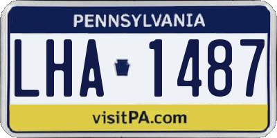 PA license plate LHA1487