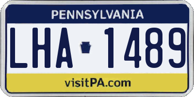 PA license plate LHA1489