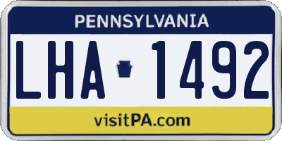 PA license plate LHA1492