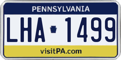 PA license plate LHA1499