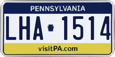PA license plate LHA1514
