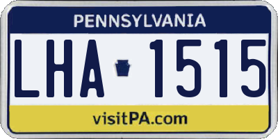 PA license plate LHA1515
