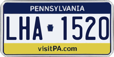 PA license plate LHA1520