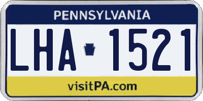 PA license plate LHA1521