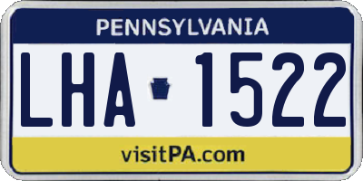 PA license plate LHA1522