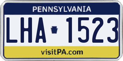 PA license plate LHA1523