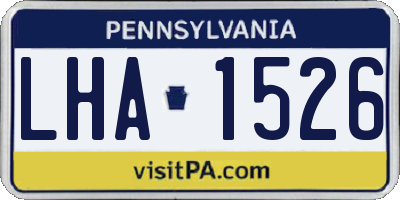 PA license plate LHA1526