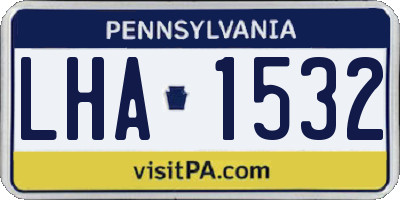 PA license plate LHA1532