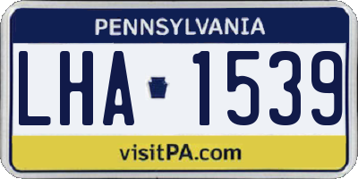 PA license plate LHA1539