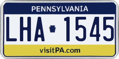 PA license plate LHA1545