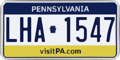 PA license plate LHA1547