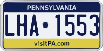 PA license plate LHA1553