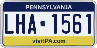 PA license plate LHA1561
