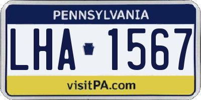 PA license plate LHA1567