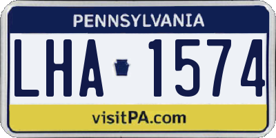 PA license plate LHA1574