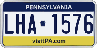 PA license plate LHA1576