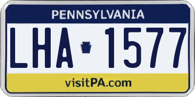 PA license plate LHA1577