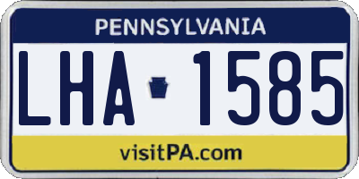 PA license plate LHA1585