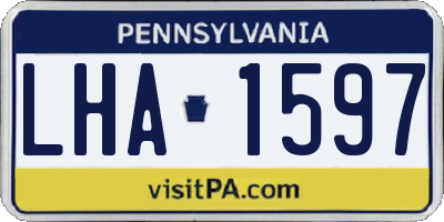 PA license plate LHA1597