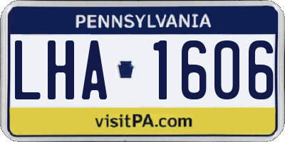 PA license plate LHA1606