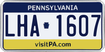 PA license plate LHA1607