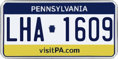 PA license plate LHA1609