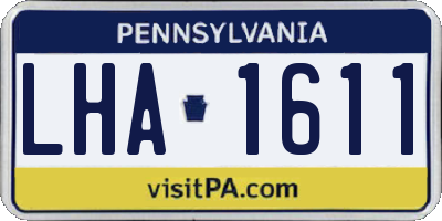 PA license plate LHA1611