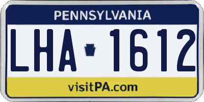 PA license plate LHA1612