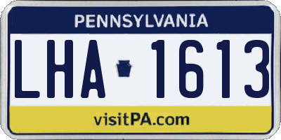 PA license plate LHA1613