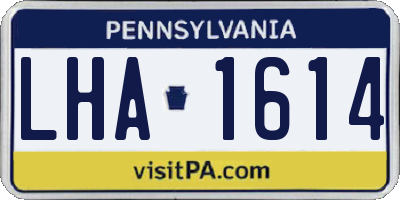 PA license plate LHA1614