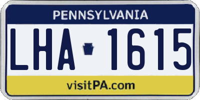 PA license plate LHA1615