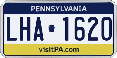 PA license plate LHA1620