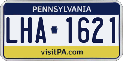 PA license plate LHA1621