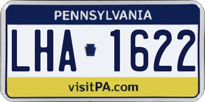 PA license plate LHA1622
