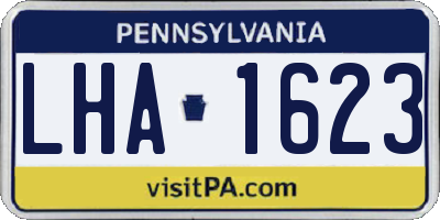PA license plate LHA1623