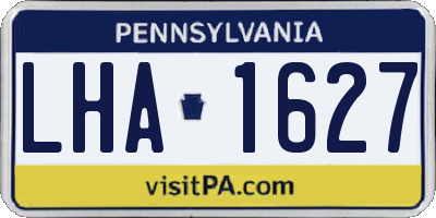 PA license plate LHA1627