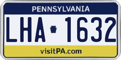 PA license plate LHA1632