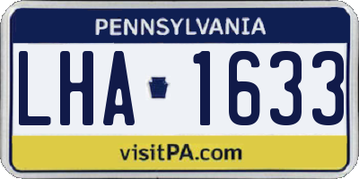 PA license plate LHA1633