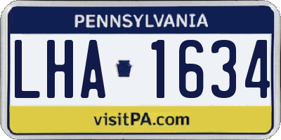 PA license plate LHA1634