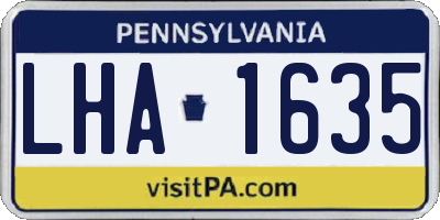 PA license plate LHA1635