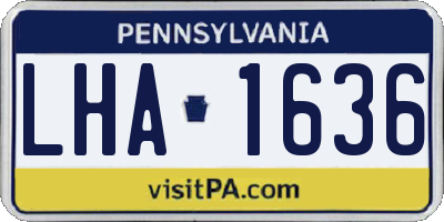 PA license plate LHA1636