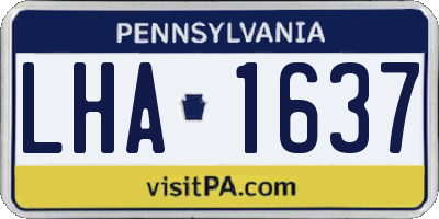 PA license plate LHA1637