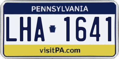 PA license plate LHA1641
