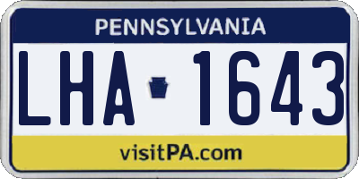 PA license plate LHA1643