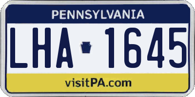 PA license plate LHA1645