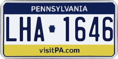 PA license plate LHA1646